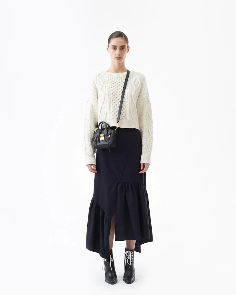 Pashli Nano Satchel-black #0 Pashli Nano Satchel, Black calf leather Pashli nano satchel bag from 3.1 Phillip Lim featuring two rounded top handles, adjustable detachable shoulder strap, gold-tone clasp fastening, main compartment, internal card slots and zip details.- 2