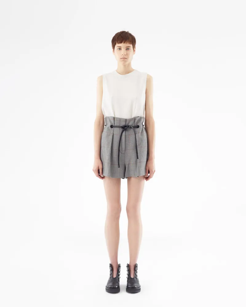 ベルテッド プリーツ ショートパンツ in black | 3.1 Phillip Lim
