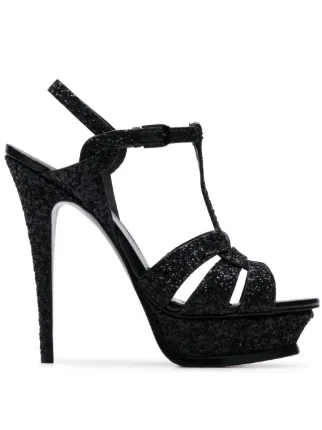 Saint Laurent Tribute Glitter Sandals 
