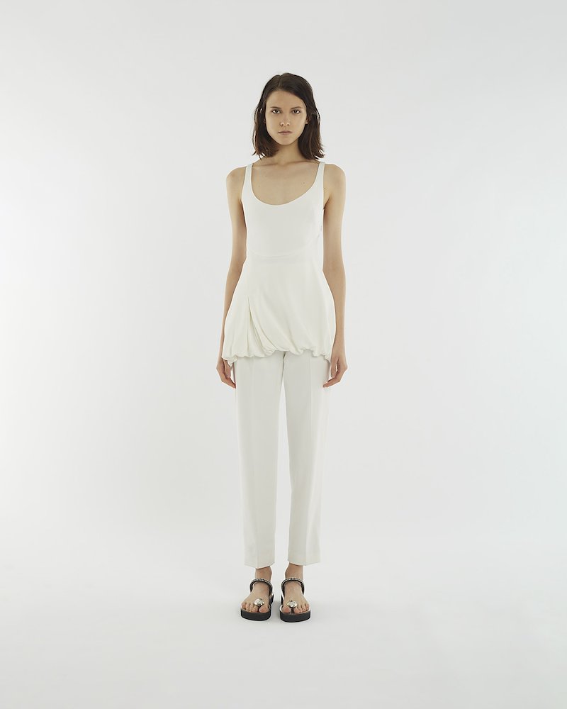 Exclusive BubbleHem Tank Top in white 3.1 Phillip Lim Official Site