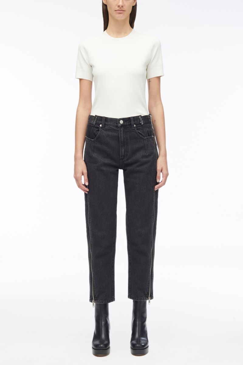 Zippered Denim Pant in black | 3.1 Phillip Lim Official Site