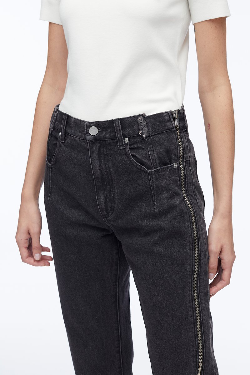 Zippered Denim Pant-black #1 Zippered Denim Pant, BLACK Natural (Veg)->Cotton Zippered Denim Pant from 3.1 Phillip Lim. - 3
