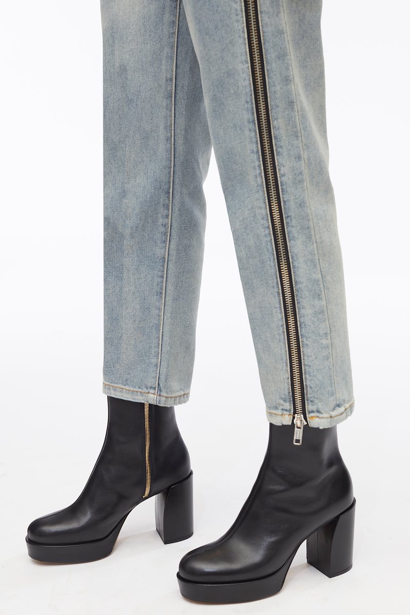 zip-detail denim jeans-blue #0 zip-detail denim jeans, Indigo blue cotton zip-detail denim jeans from 3.1 Phillip Lim featuring zip details, belt loops, front button and zip fastening and classic five pockets.- 4