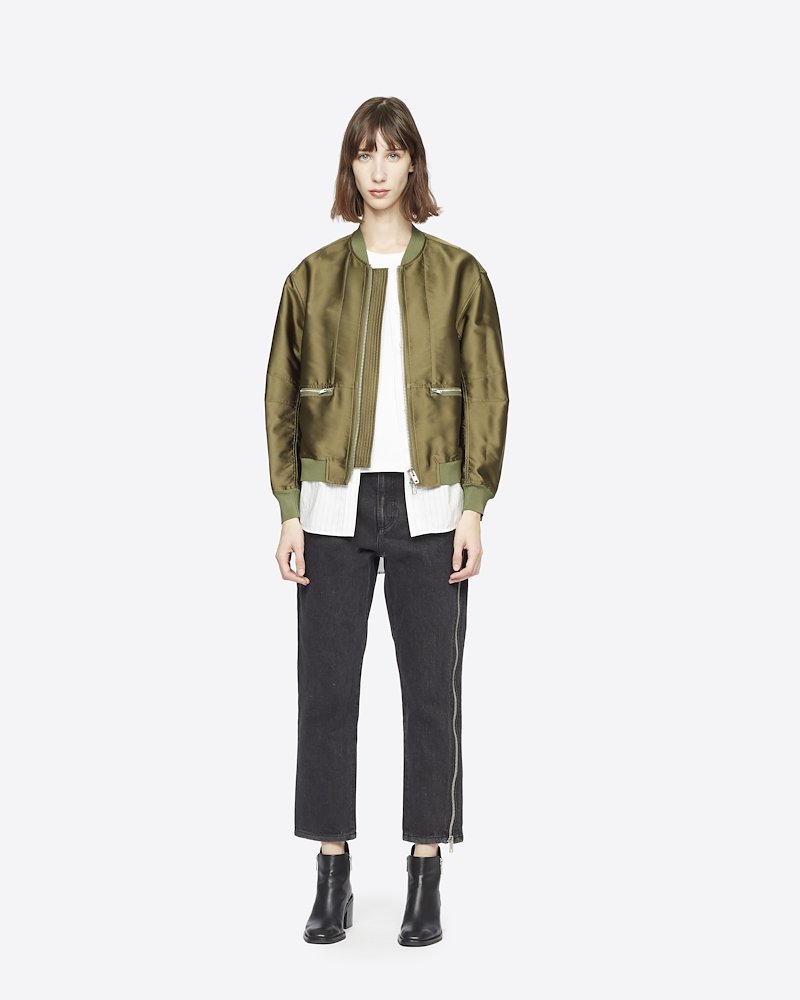 Layered Bomber Jacket-green #0 Layered Bomber Jacket, EVERGLADE Synthetic->Polyester Layered Bomber Jacket from 3.1 Phillip Lim. - 0