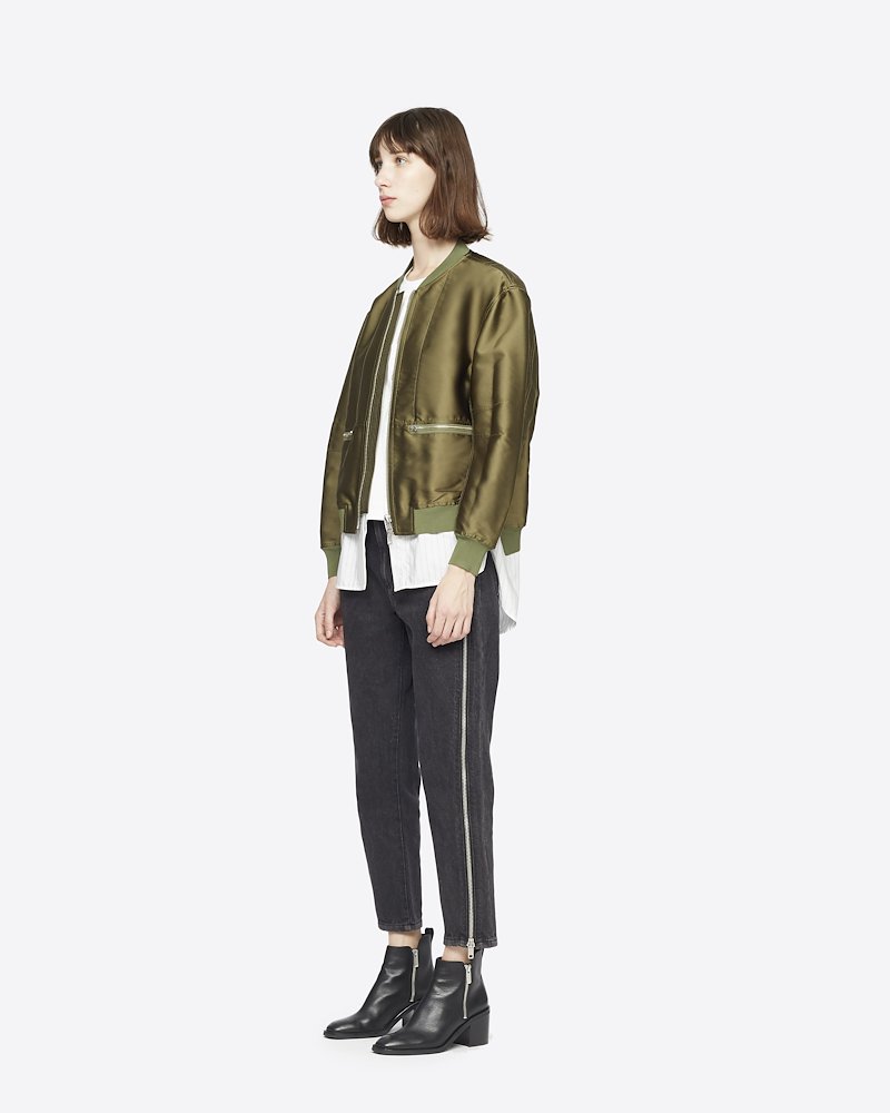 Layered Bomber Jacket-green #0 Layered Bomber Jacket, EVERGLADE Synthetic->Polyester Layered Bomber Jacket from 3.1 Phillip Lim. - 2