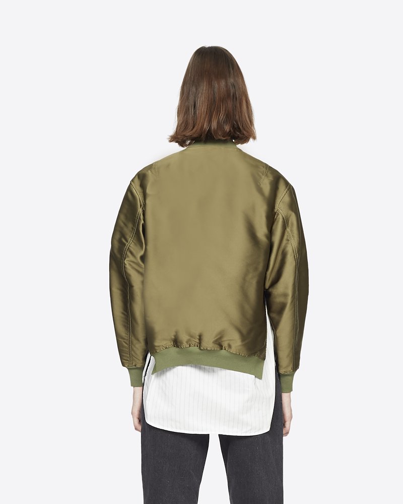 Layered Bomber Jacket-green #0 Layered Bomber Jacket, EVERGLADE Synthetic->Polyester Layered Bomber Jacket from 3.1 Phillip Lim. - 4