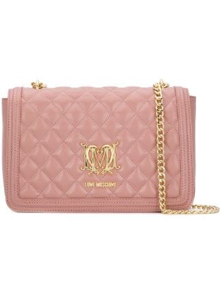 love moschino quilted faux leather shoulder bag