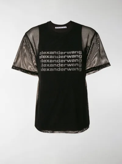 ALEXANDER WANG Mesh logo T-shirt tic-guinee.net