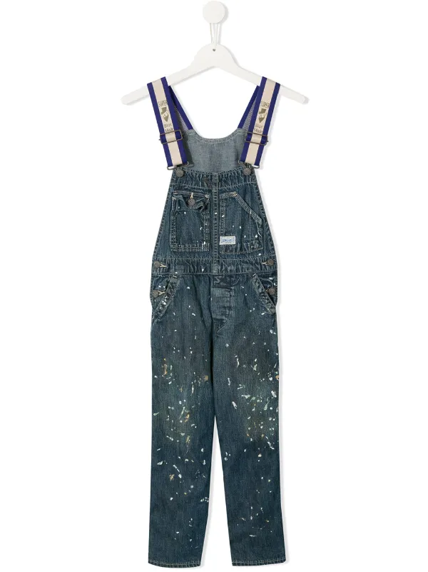 Denim Dungaree Paint Splatter Denim Dungarees Farfetch