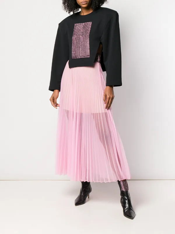 pink pleated skirt 40