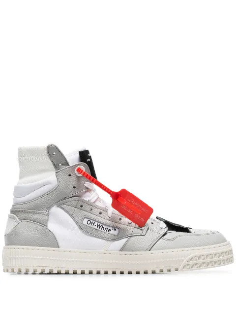 Click to view more detailed imagery on our partner's website Off-White 3.0 Off-Court Suede, Leather And Canvas High-Top Sneakers In White