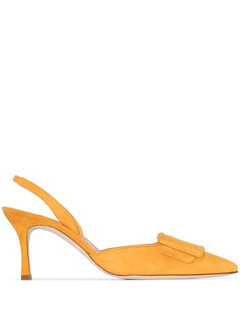 yellow slingback pumps