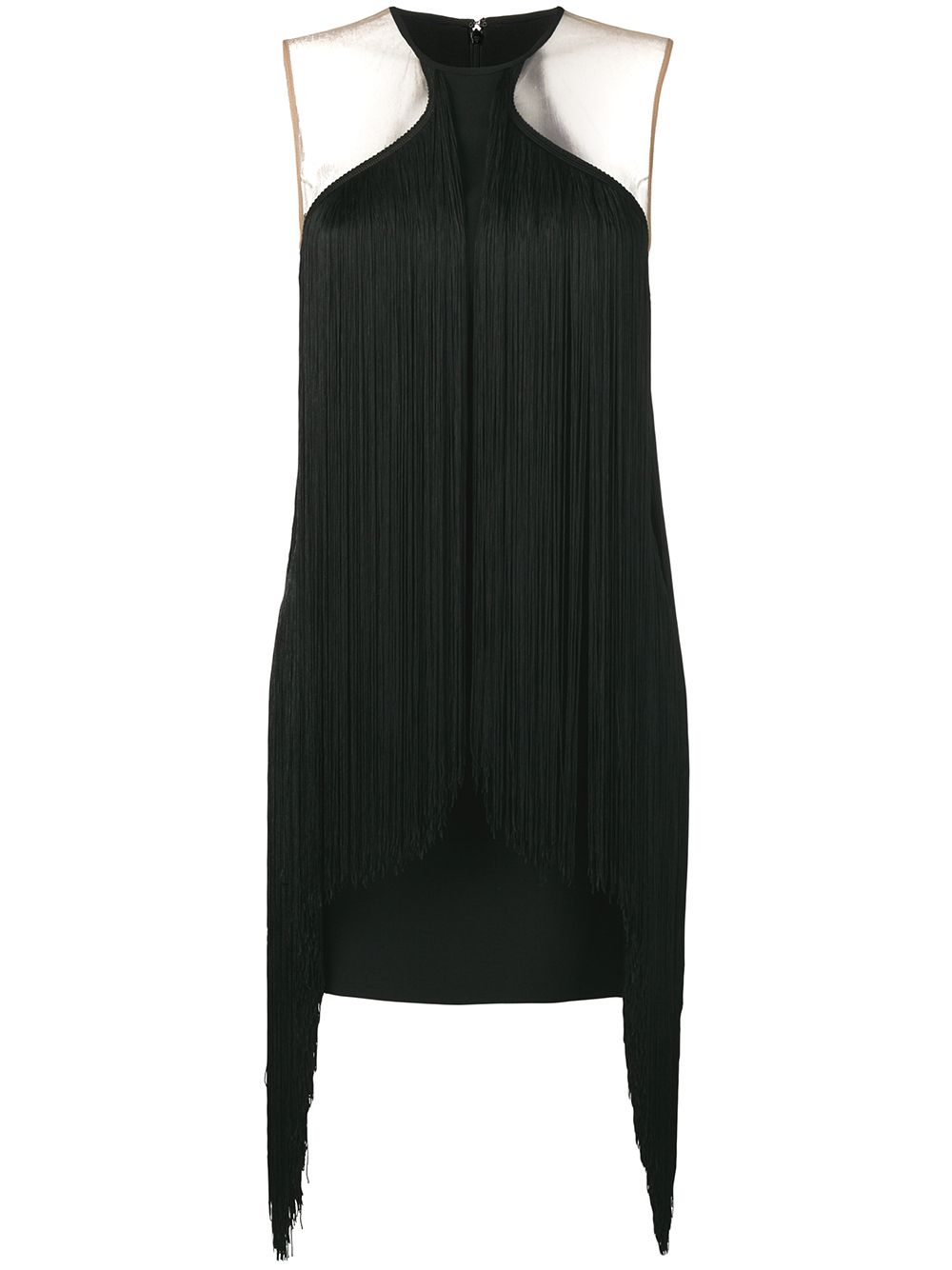 фото Stella McCartney Eyewear облегающее платье мини с бахромой
