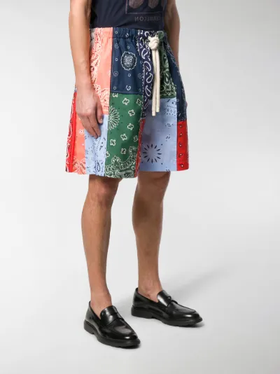LOEWE bandana patchwork shorts blue | MODES