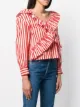 MSGM striped ruffle blouse