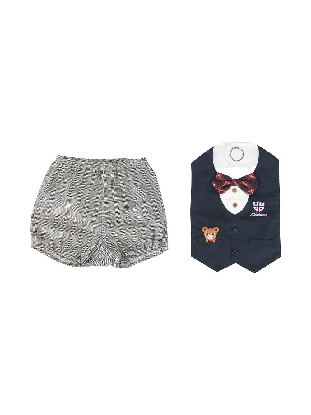 set de bavoir façon veste de costume et short