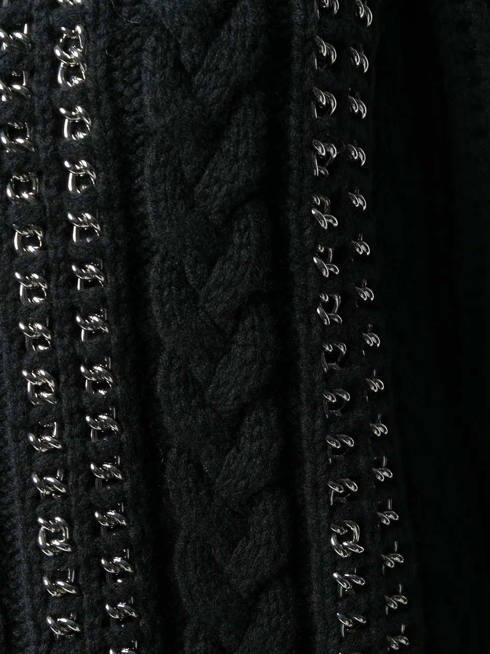 Alexander McQueen trui met open schouder en ketting detail Zwart