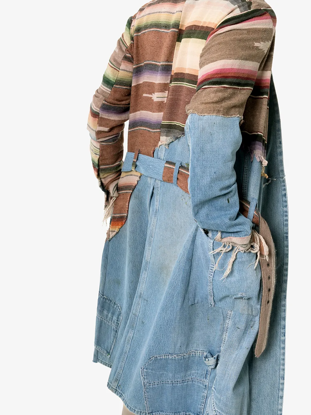 фото Greg lauren кимоно с контрастными джинсовыми вставками