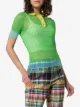 i-am-chen colour block semi-sheer polo shirt
