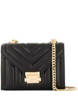 michael michael kors whitney logo pebble leather shoulder bag
