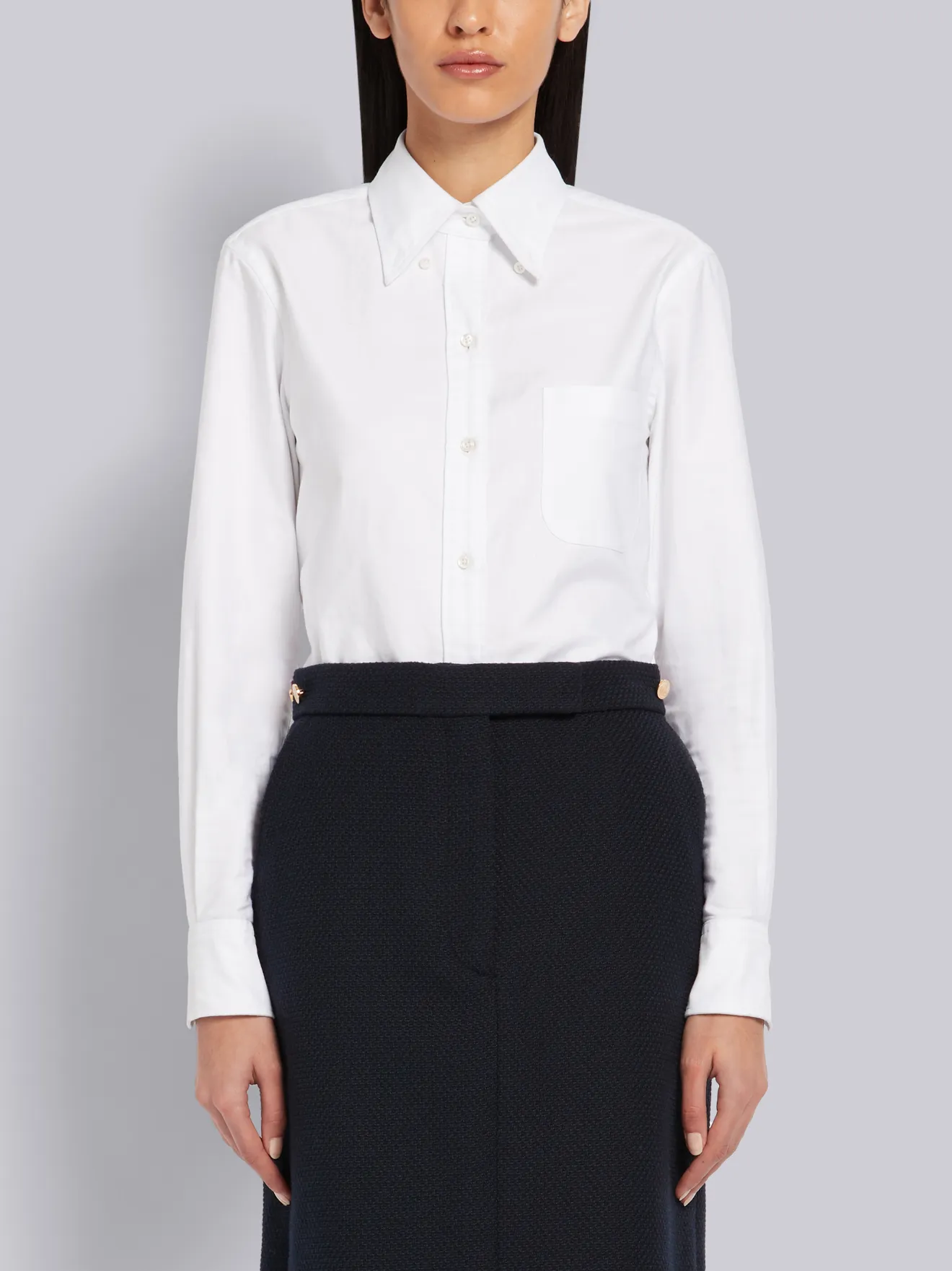 White Oxford RWB Tab Long Sleeve Shirt Thom Browne Official