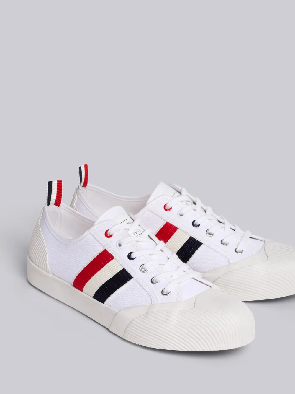 THOM BROWNE THOM BROWNE STRIPED TRIMMED SNEAKERS,MFD131B0158813576667