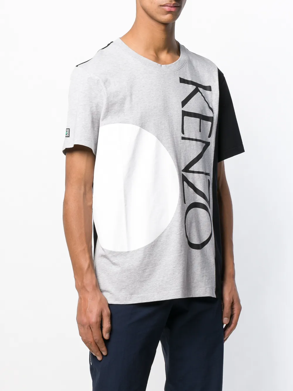 Kenzo T-shirt met colourblocking en logo Grijs