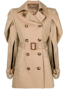 Trench coat com mangas bufantes
