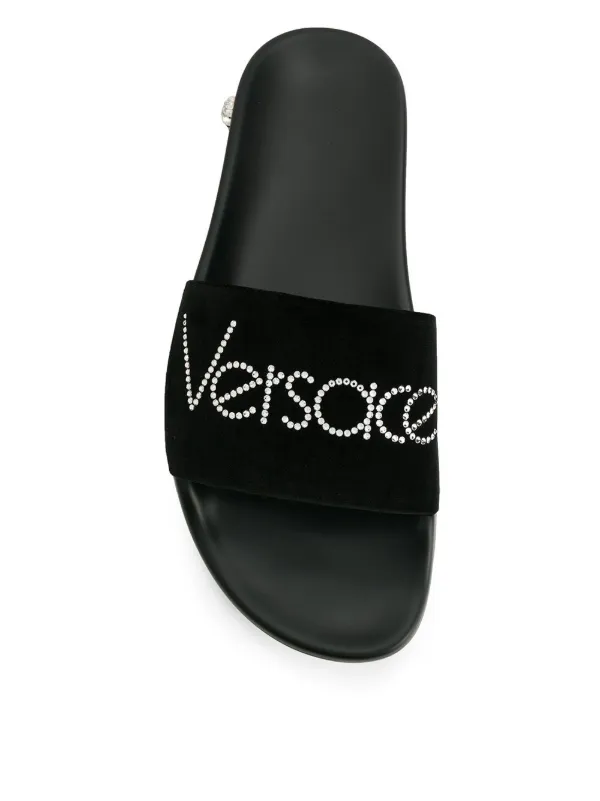 versace rhinestone slides
