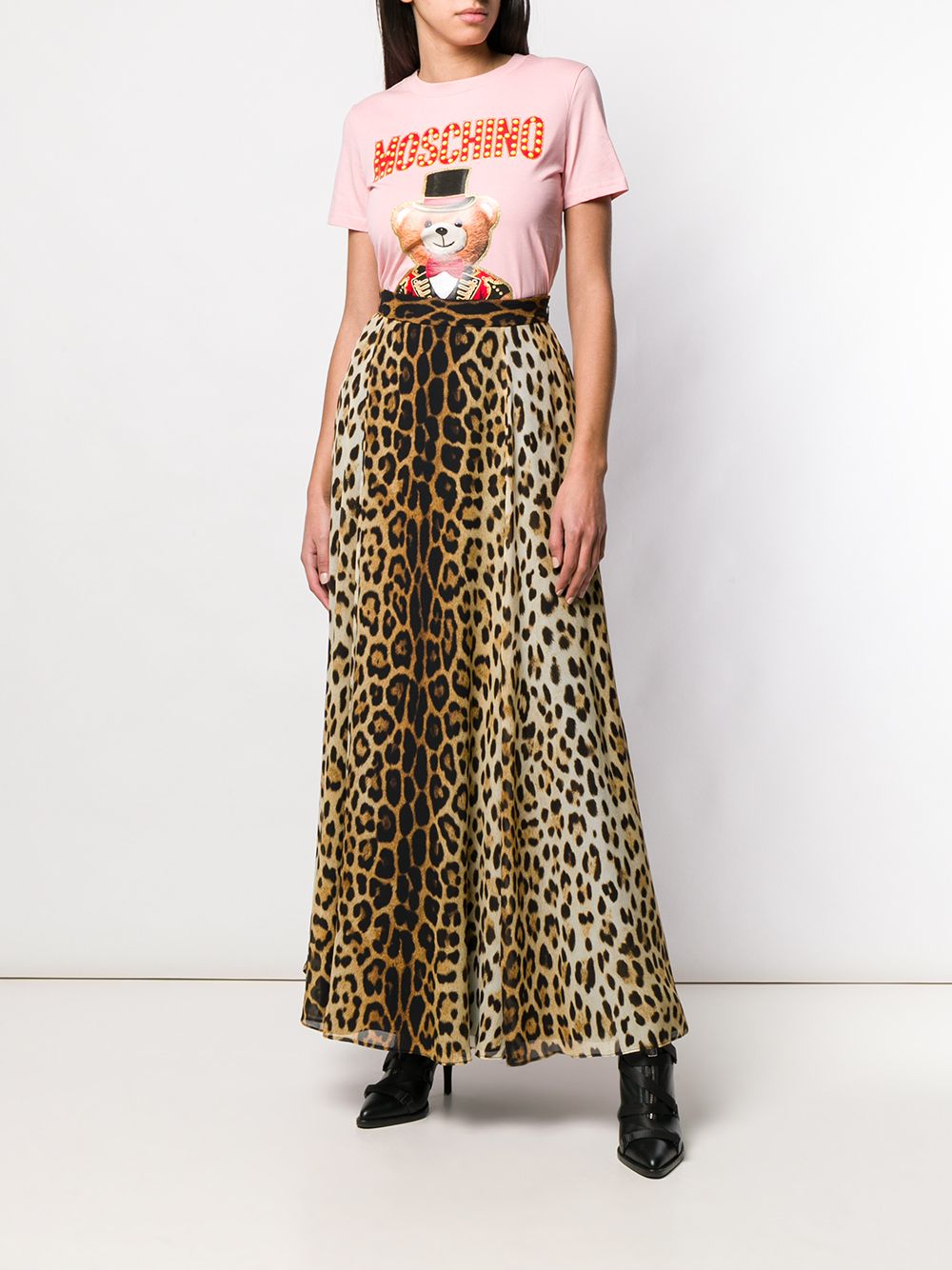 фото Moschino длинная юбка с леопардовым принтом
