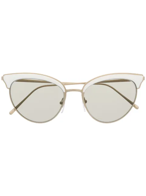 Shop Prada Cat Eye Sunglasses In Gold