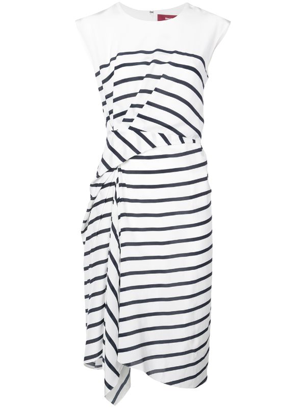 white striped midi dress