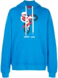 Mostly Heard Rarely Seen 8-Bit motorcycle print hoodie - Blue