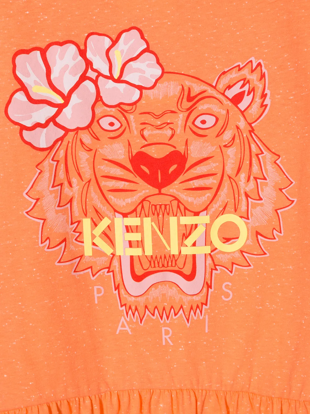 фото Kenzo kids расклешенное платье с короткими рукавами и логотипом