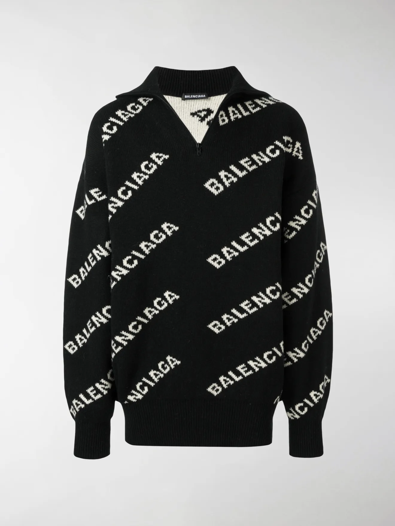 Balenciaga logo knit zipped jumper 