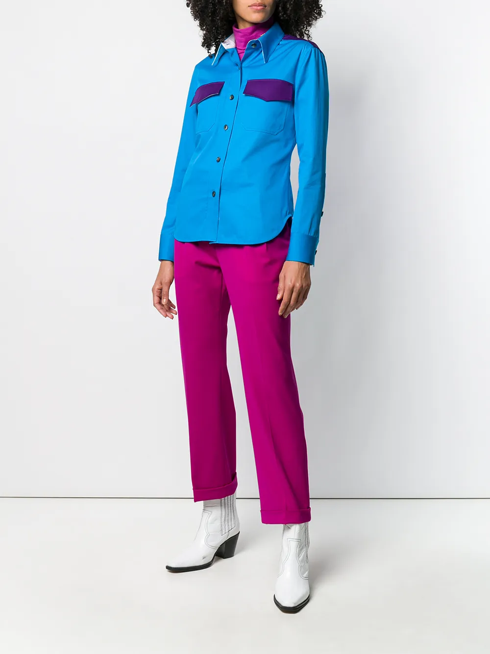 Calvin Klein Shirt met contrasterend zakje - Blauw