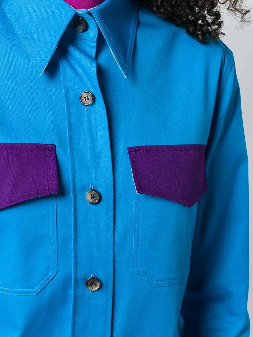 Calvin Klein Shirt met contrasterend zakje Blauw