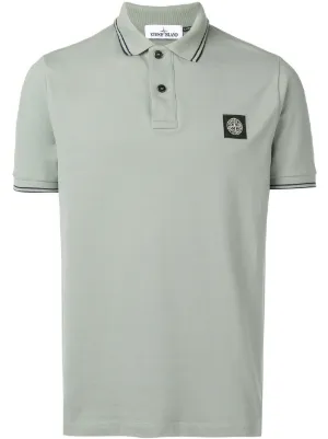 stone island embroidered logo polo shirt