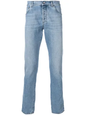 Blu Jeans Straight-Cut con effetto schiarito Farfetch Uomo Abbigliamento Pantaloni e jeans Jeans Jeans straight 