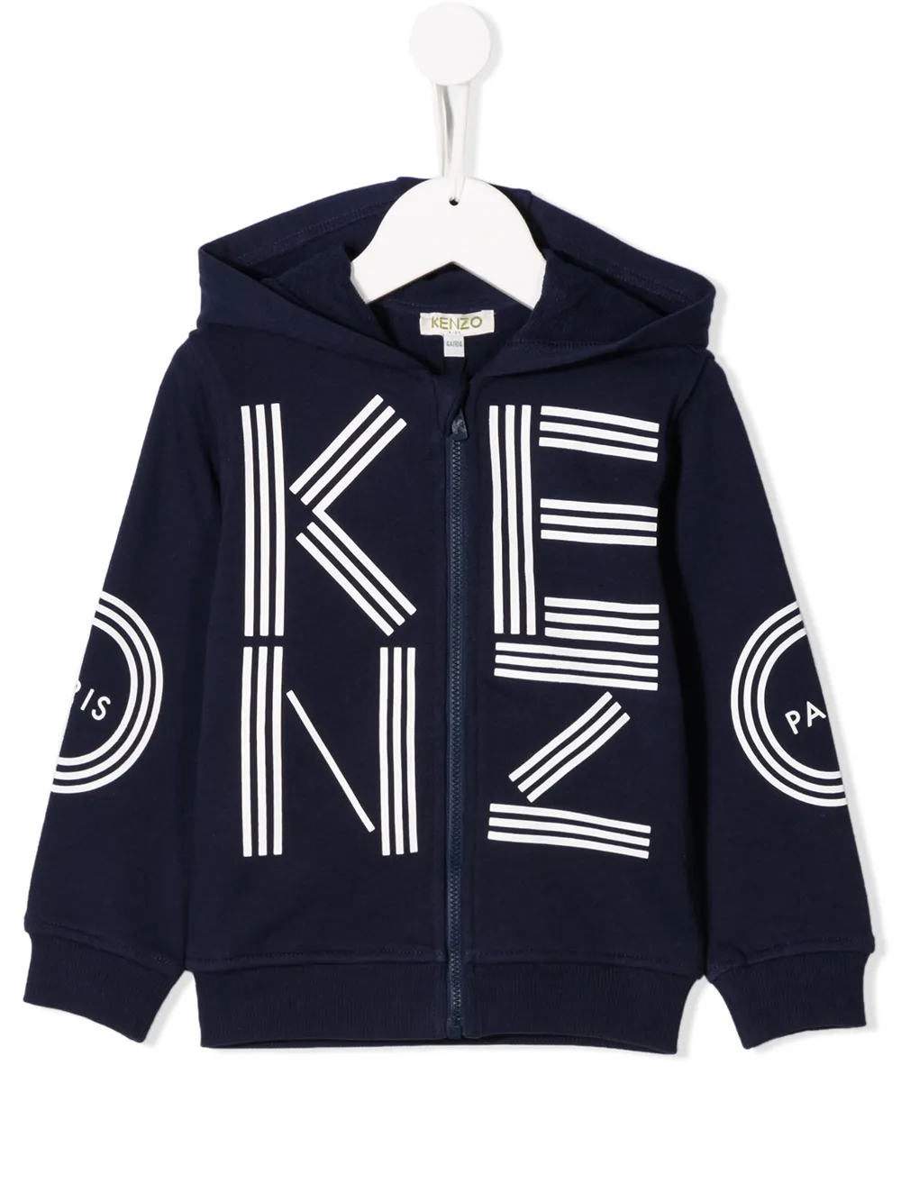 фото Kenzo kids толстовка на молнии с капюшоном и принтом логотипа