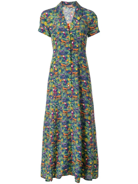 Lhd monkey print shirt dress 
