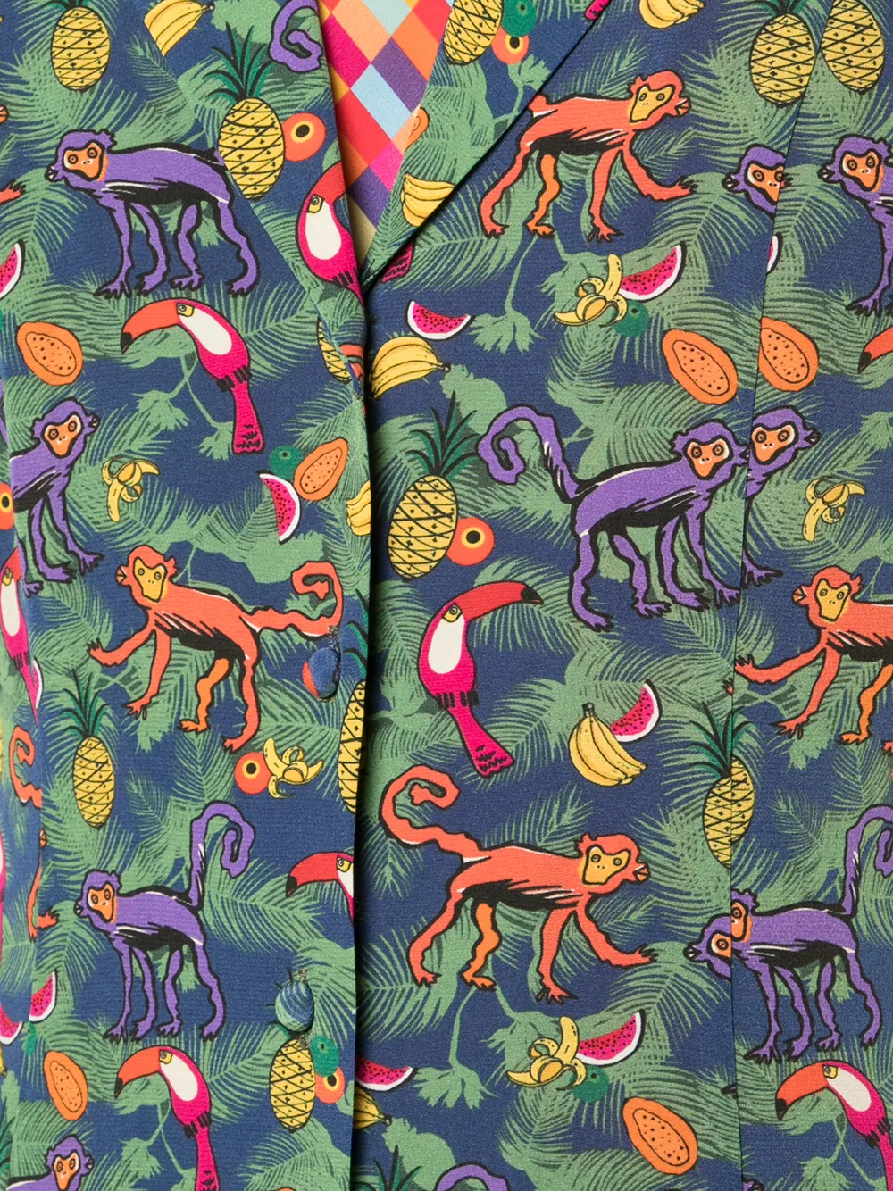 Lhd Shirt dress met vogelprint Blauw