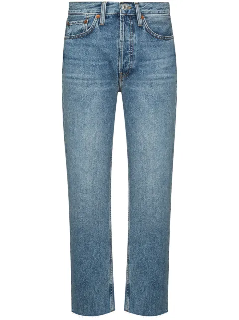 RE/DONE Calça jeans cintura alta cropped Stove Pipe