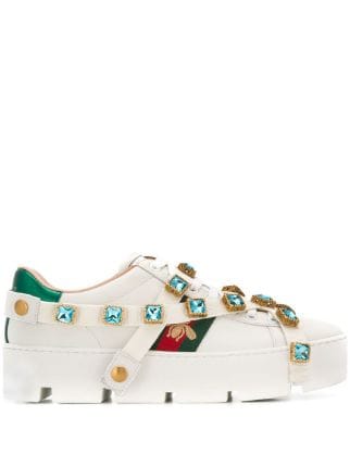 Gucci Crystal Embellished Bee Sneakers - Farfetch