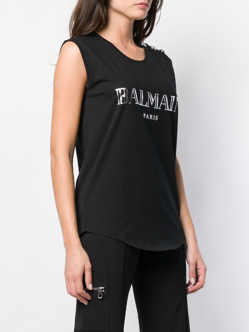 Affordable Balmain logo print tank top Women