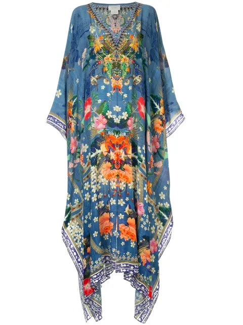 estampado de Vestido caftán Camilla floral con xqCAwp