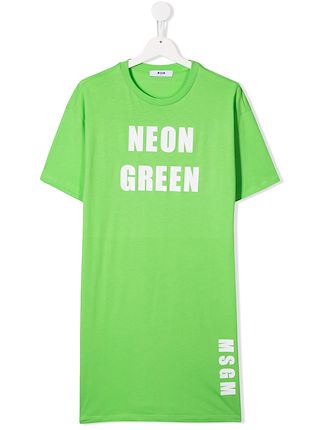 neon green t shirt dress