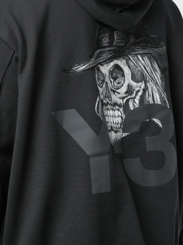 【最新作】Y-3 YOHJI Skull hoodie Y-3 Yohji Skull Zipped Hoodie | Black | FARFETCH