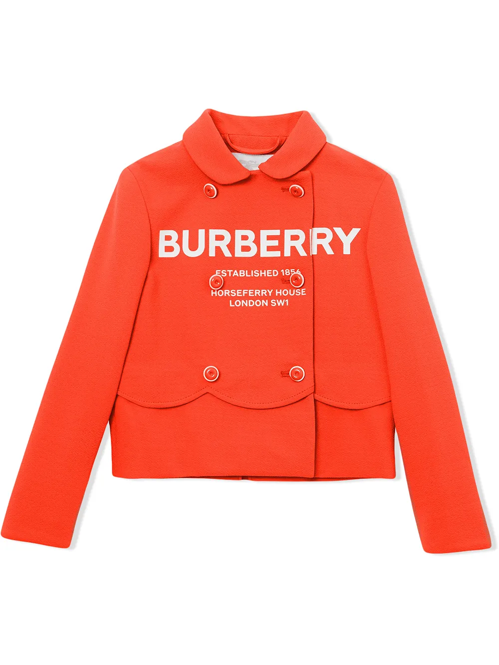Burberry Kids Jas met dubbele rij knopen Rood