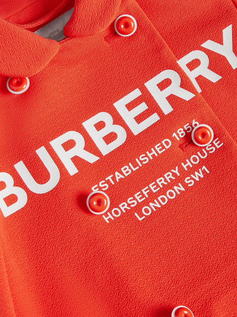 Burberry Kids Jas met dubbele rij knopen Rood